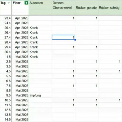 Trainingsplan führen